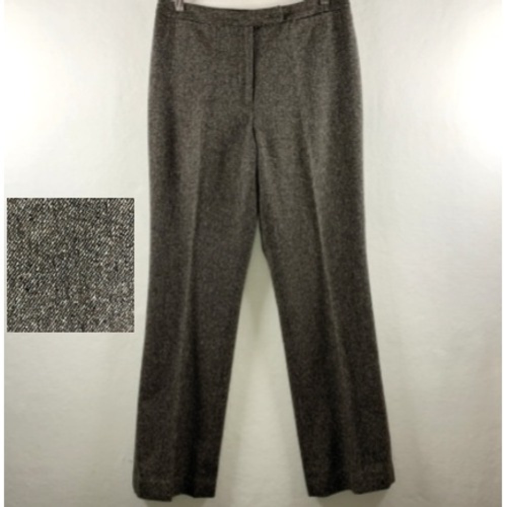 Old Money Womens Wool Silk Blend Speckled Tweed Pants Size 8 Academia Heritage